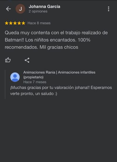 Opiniones de clientes animaciones rania